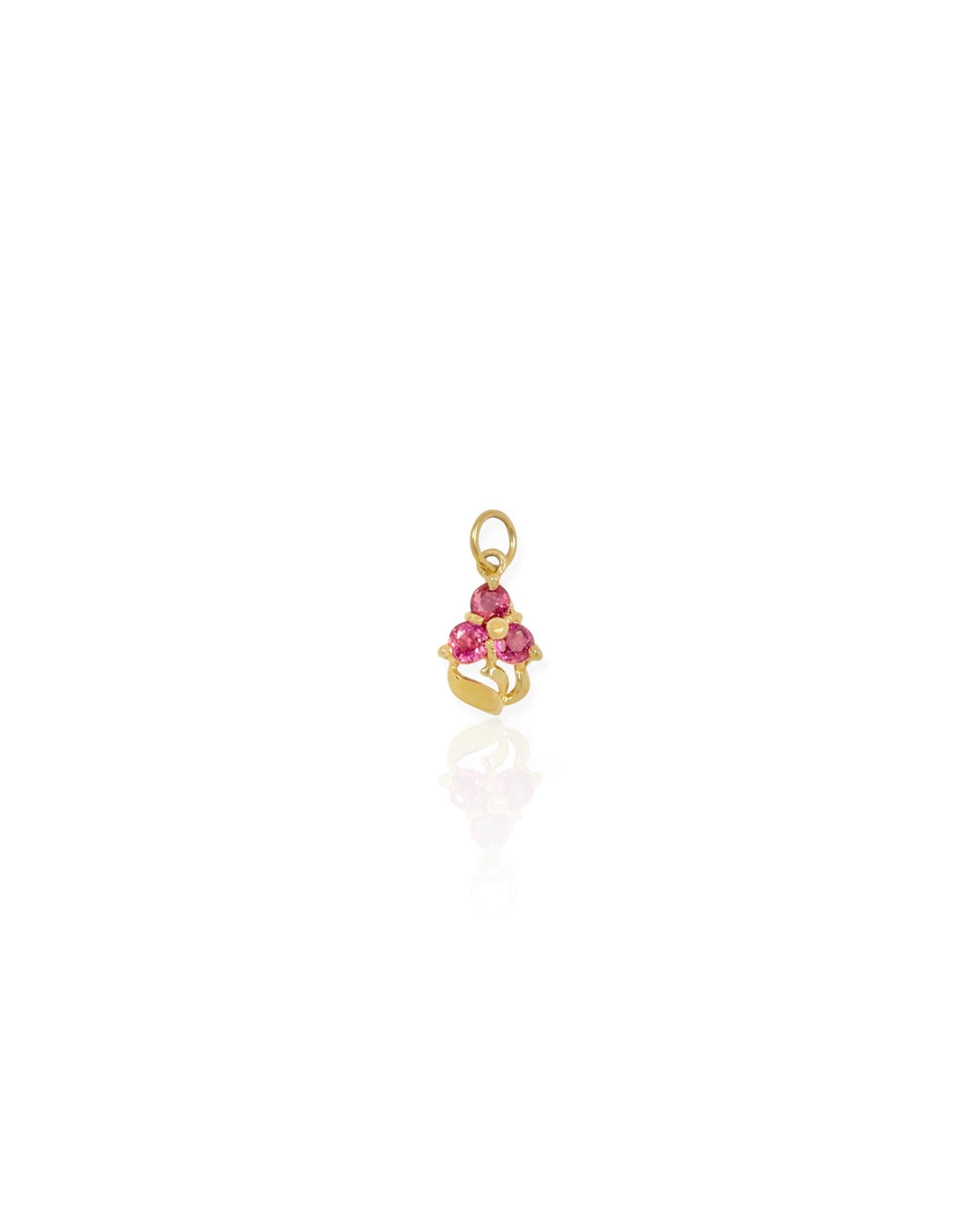14k Gold Gemstone Flower Charm