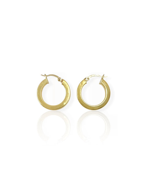 14k Gold Square Edge Hoop Earrings