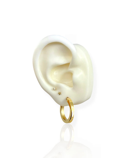 14k Gold Square Edge Hoop Earrings