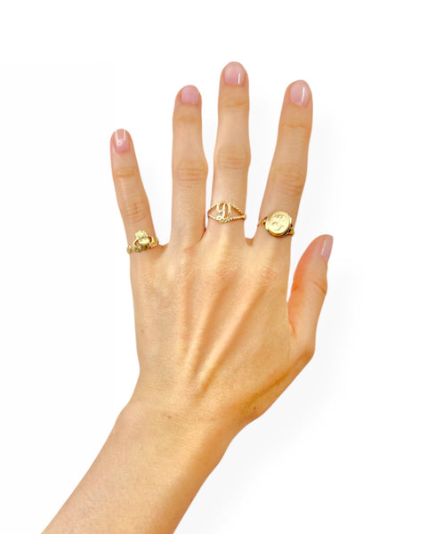 14k Gold Letter J Signet Ring (5.5)