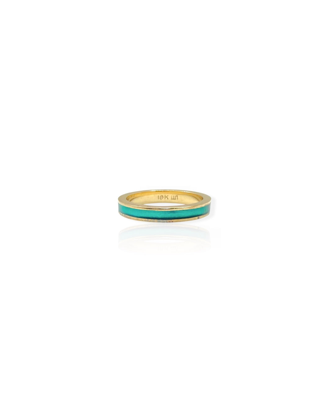 18k Gold Enamel Ring (6.5)