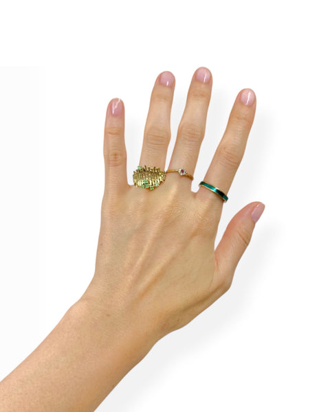 18k Gold Enamel Ring (6.5)