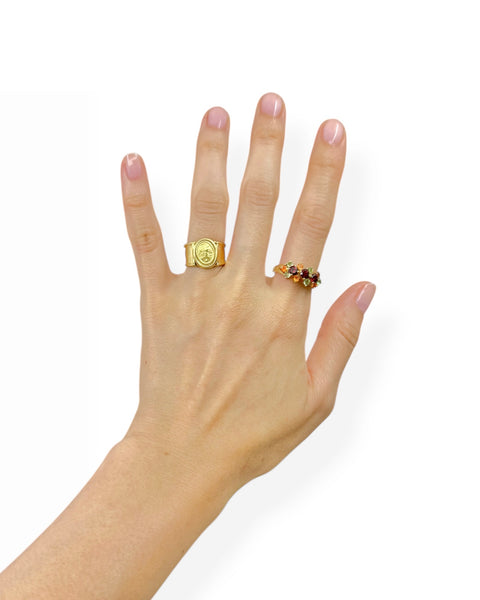 14k Gold Gemstone Ring (7.75)
