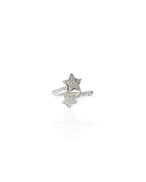 14k White Gold Star Bypass Ring (5)
