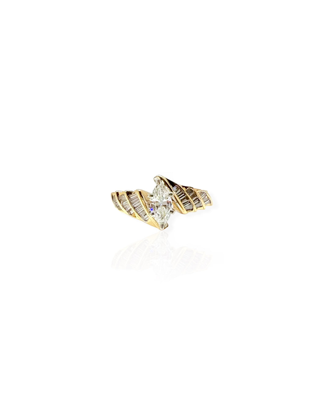 14k Gold Marquise Diamond Ring (7.75)