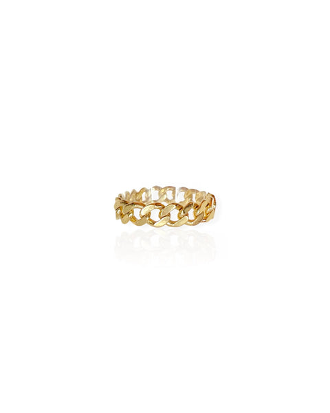 14k Gold Curb Chain Ring (7.75/8)