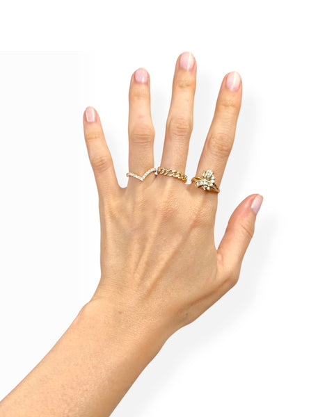 14k Gold Curb Chain Ring (7.75/8)