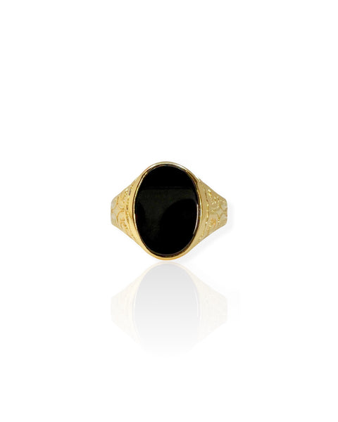 14k Gold Onyx Signet Ring (10)