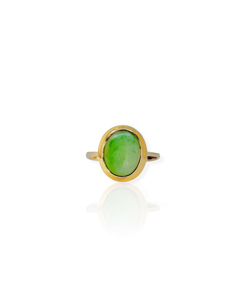 14k Gold Jade Ring (7.5)