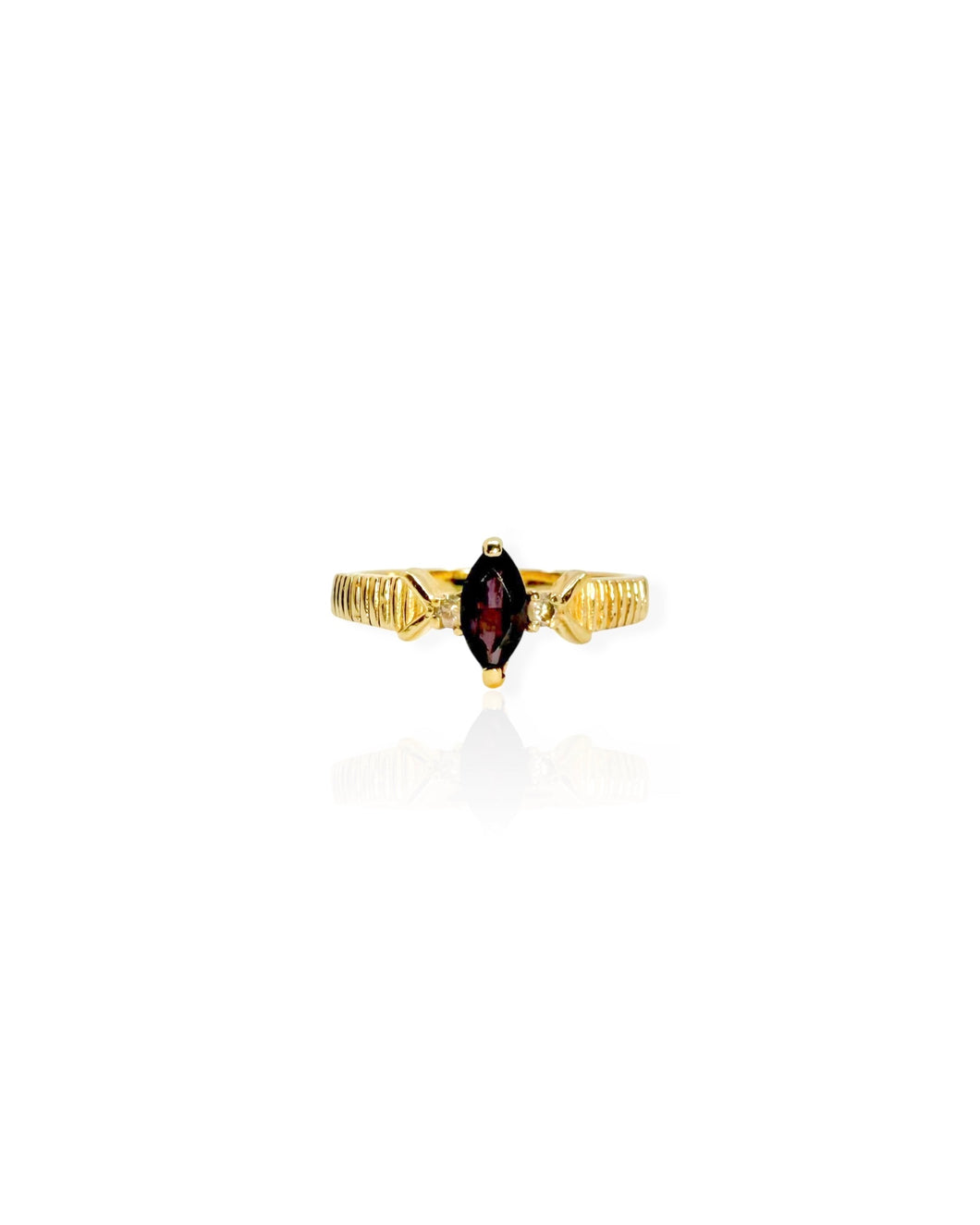 14k Gold Amethyst Marquise Ring (7.75)