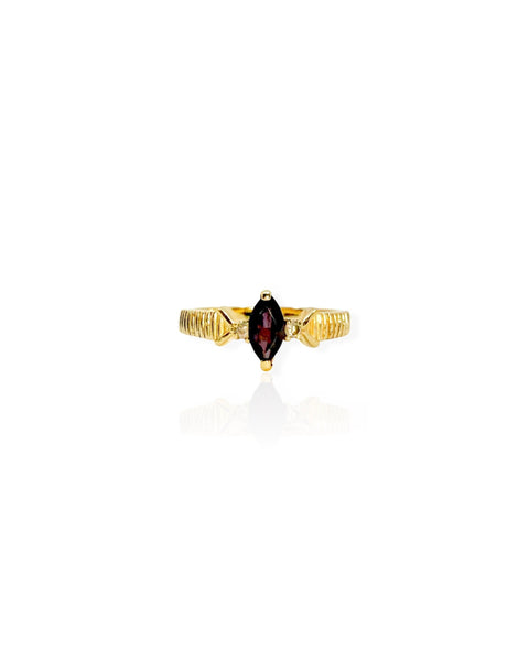 14k Gold Amethyst Marquise Ring (7.75)