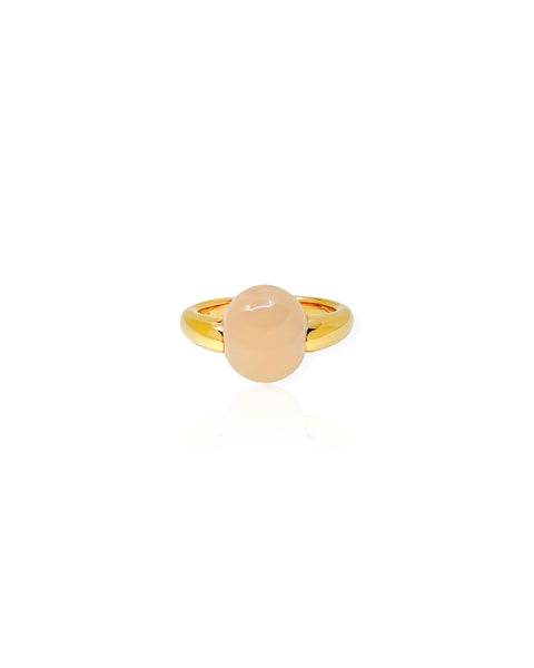 18k Gold Pomellato Rose Quartz Luna Ring (10)