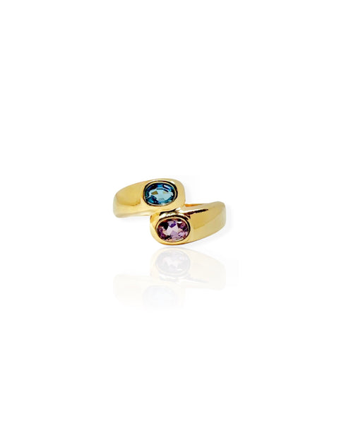14k Gold Amethyst and Topaz Ring (9)