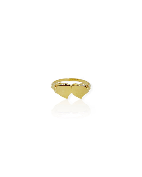 14k Gold Double Heart Ring (3.75)