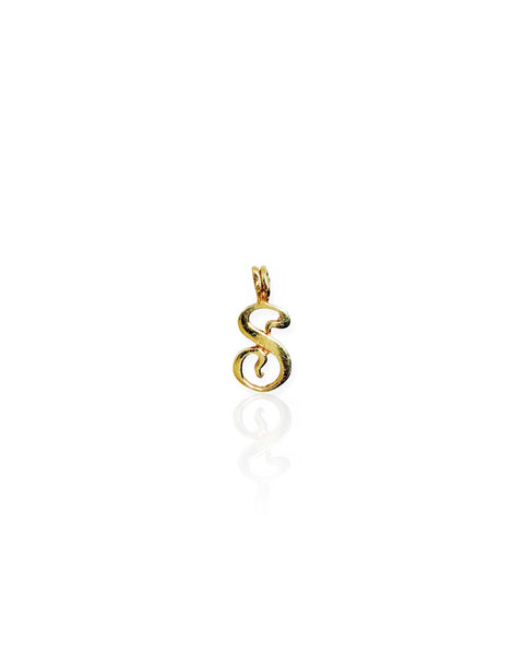 14k Gold Letter S Charm