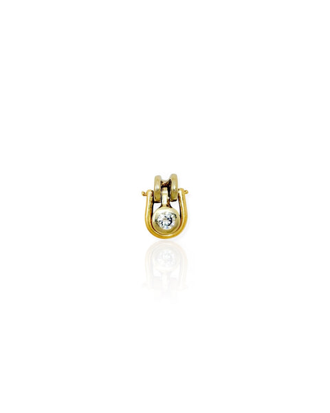14k Gold Swinging Diamond Charm
