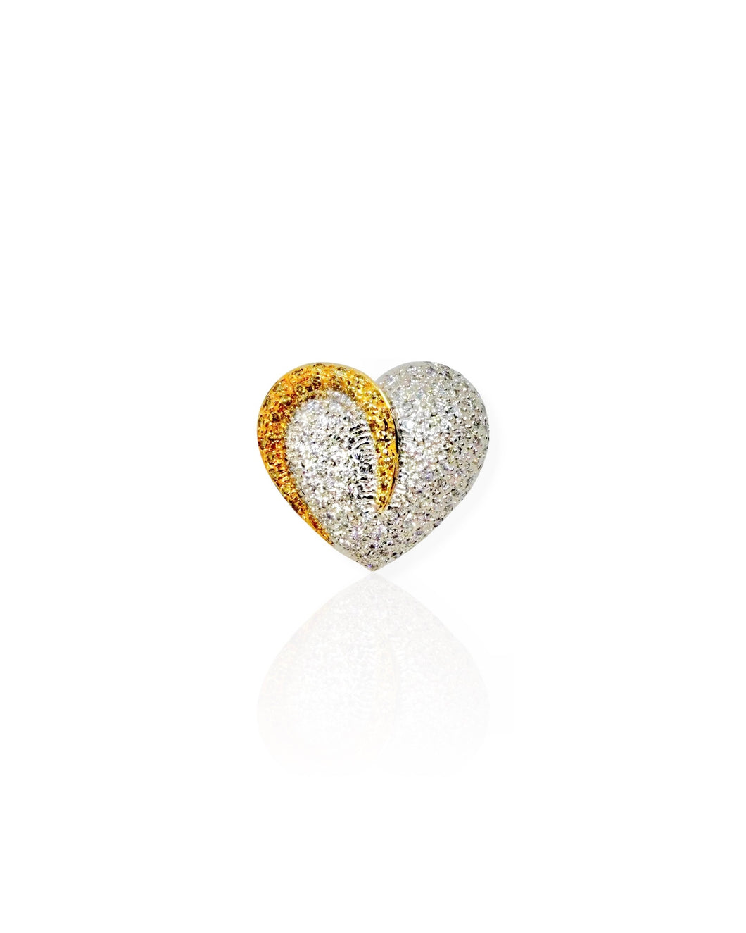 14k White Gold Diamond Heart Slider Charm
