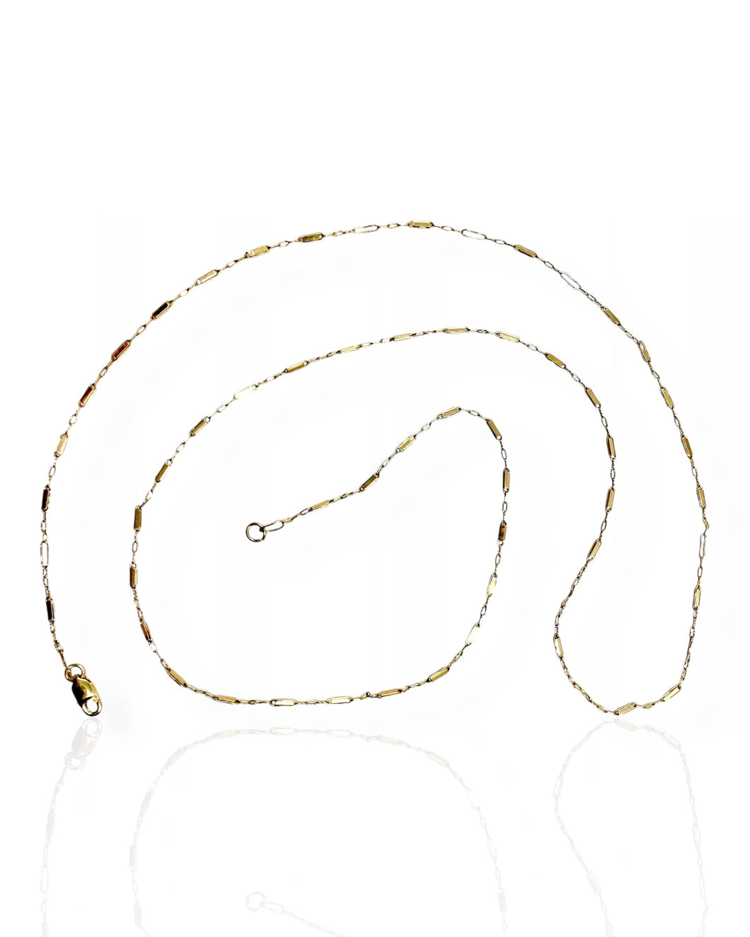 14k Gold Bar Chain Necklace (25.125