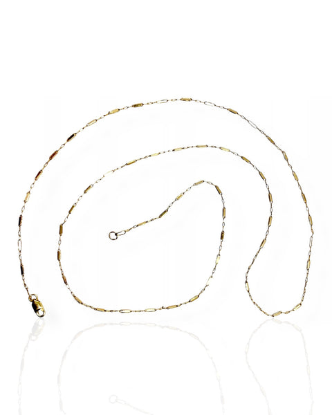 14k Gold Bar Chain Necklace (25.125