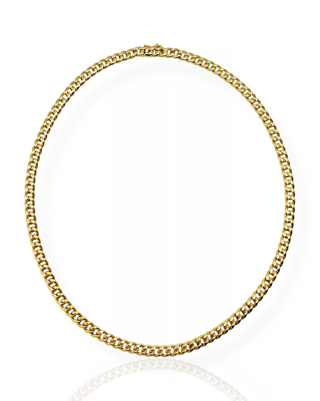 18k Gold Curb Chain Necklace (16.25