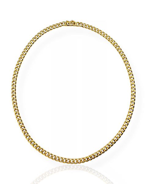 18k Gold Curb Chain Necklace (16.25