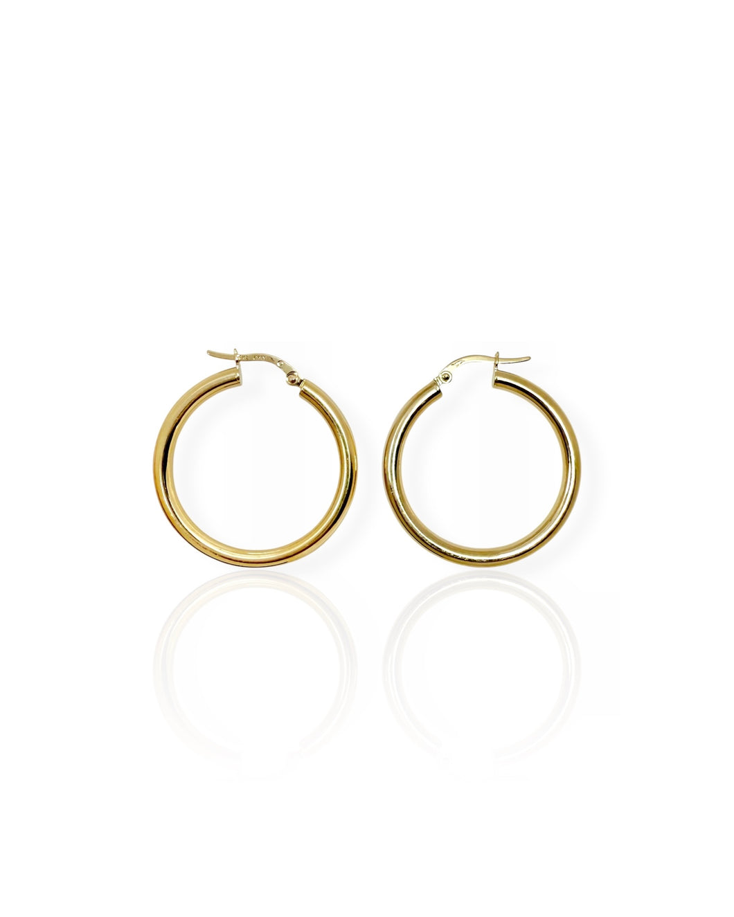 14k Gold Tube Hoop Earrings