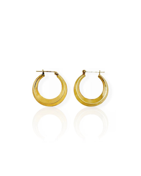 14k Gold Knife Edge Hoop Earrings