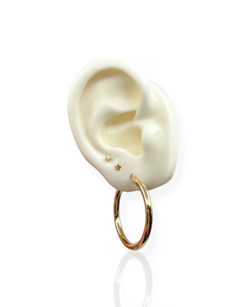 14k Gold Tube Hoop Earrings