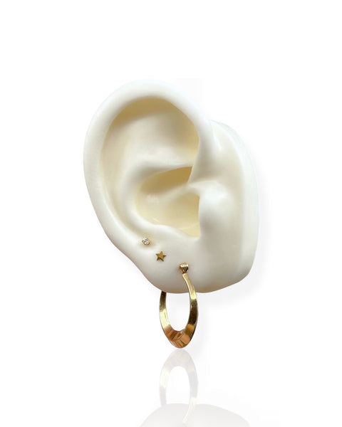 14k Gold Knife Edge Hoop Earrings