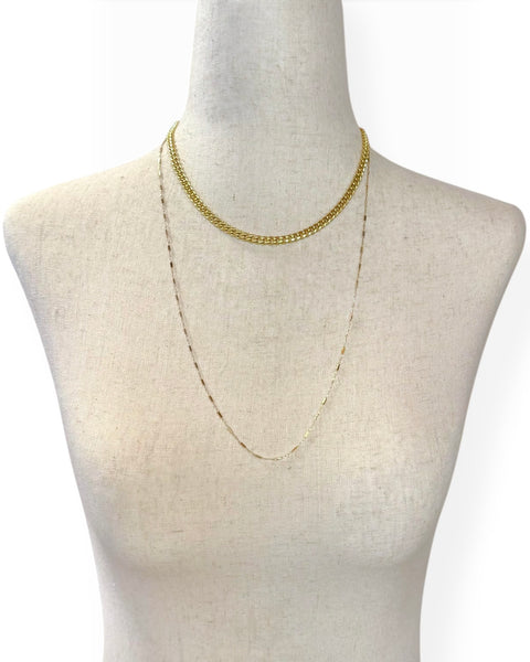 18k Gold Curb Chain Necklace (16.25")