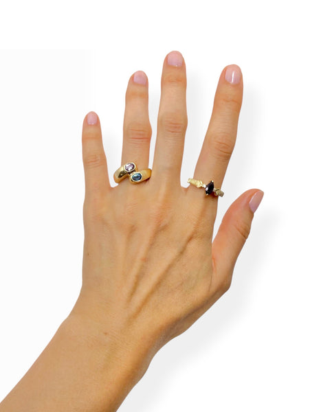 14k Gold Amethyst Marquise Ring (7.75)