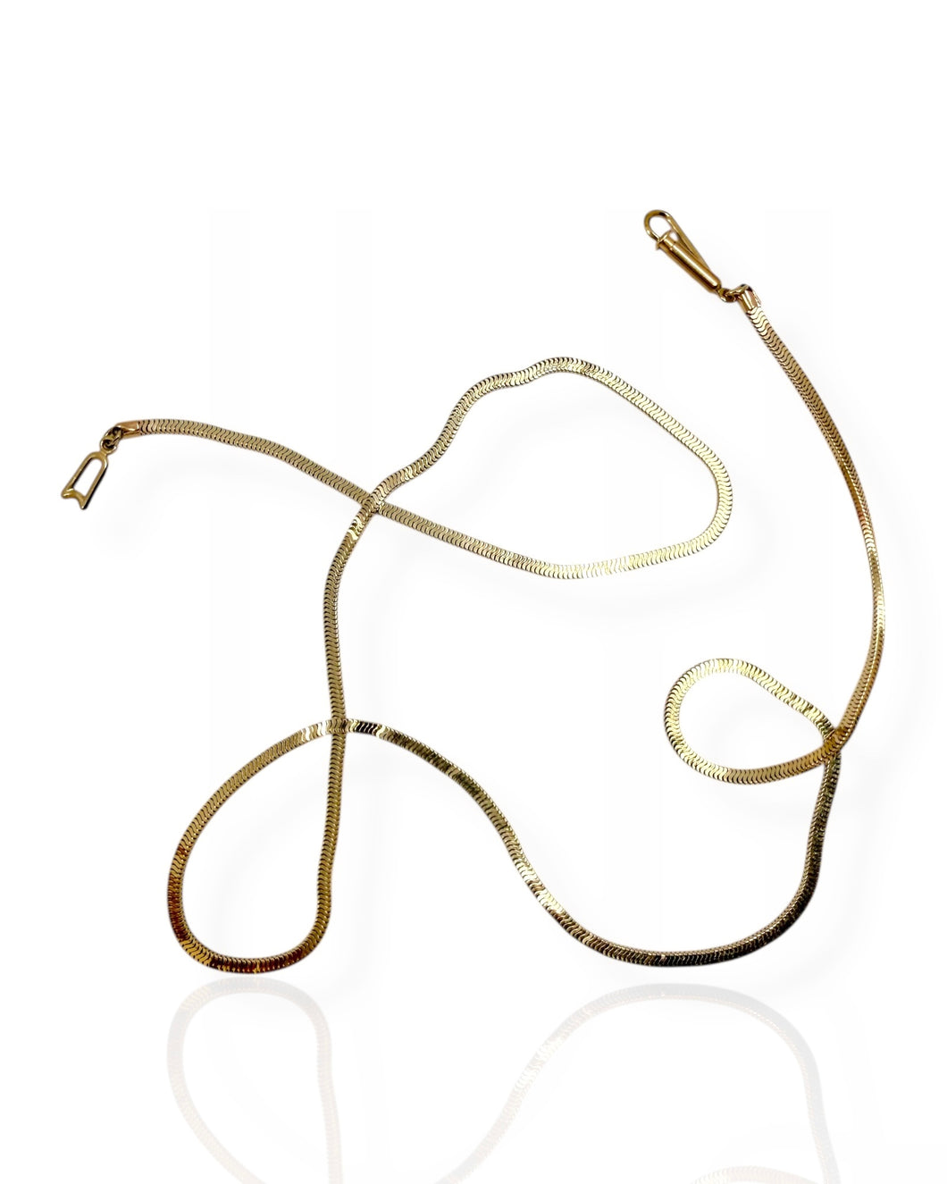 14k Gold Square Snake Chain Necklace (19.5