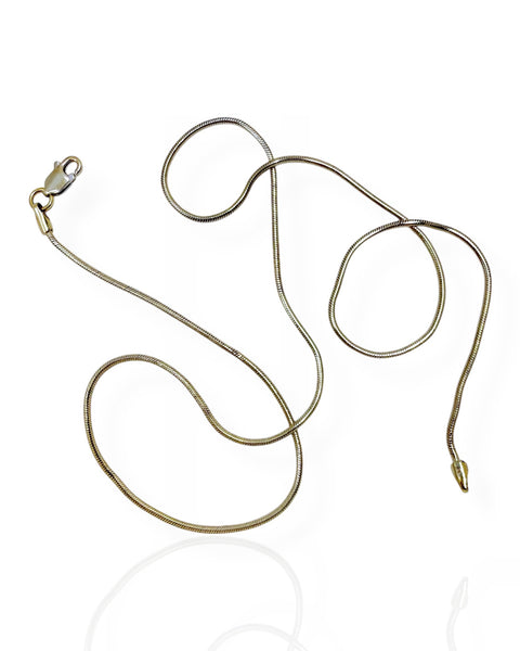 18k White Gold Snake Chain Necklace (16.5