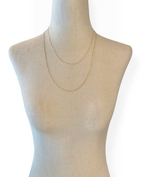 18k Gold Box Chain Necklace (17.75")