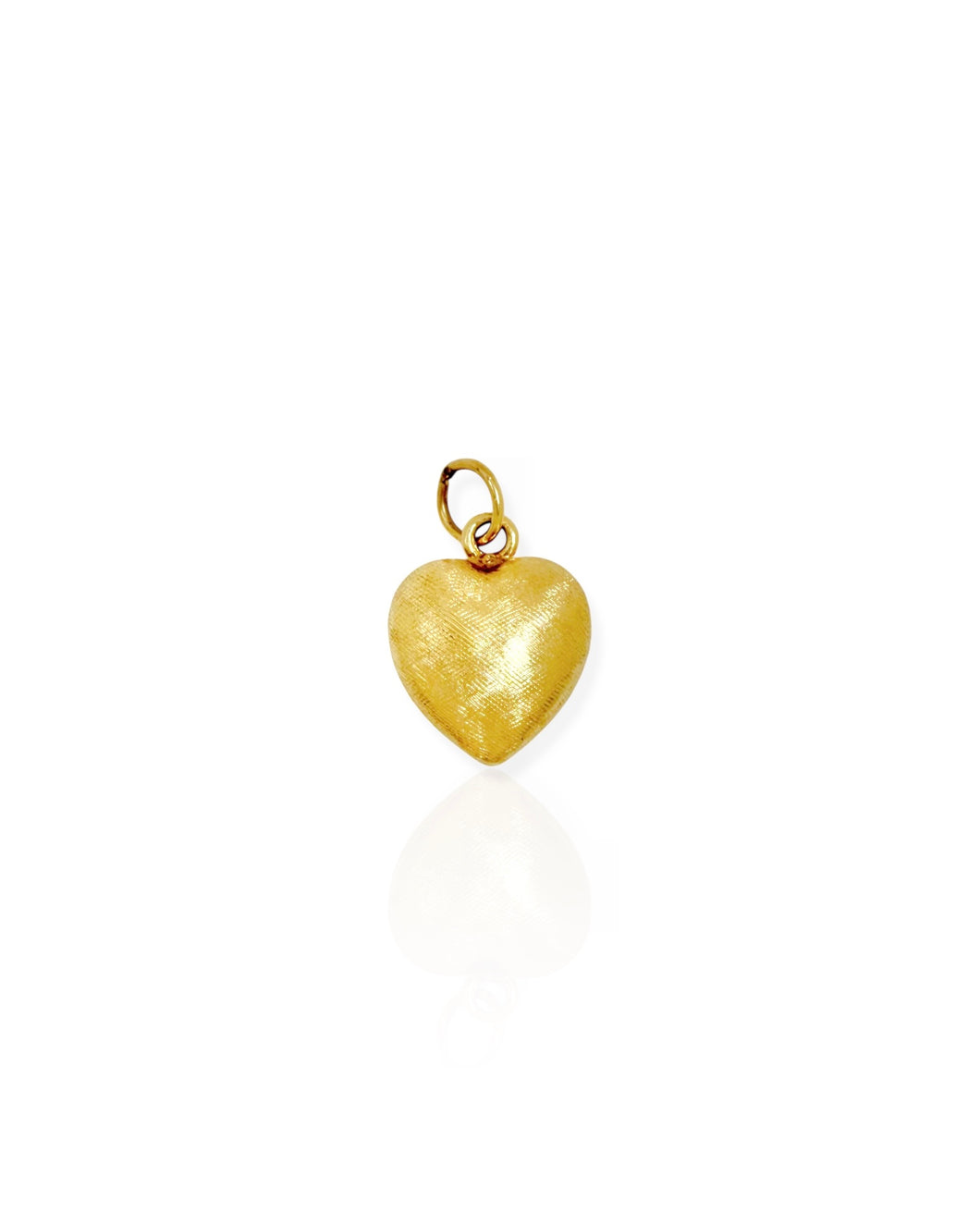 14k Gold Puffy Heart Charm