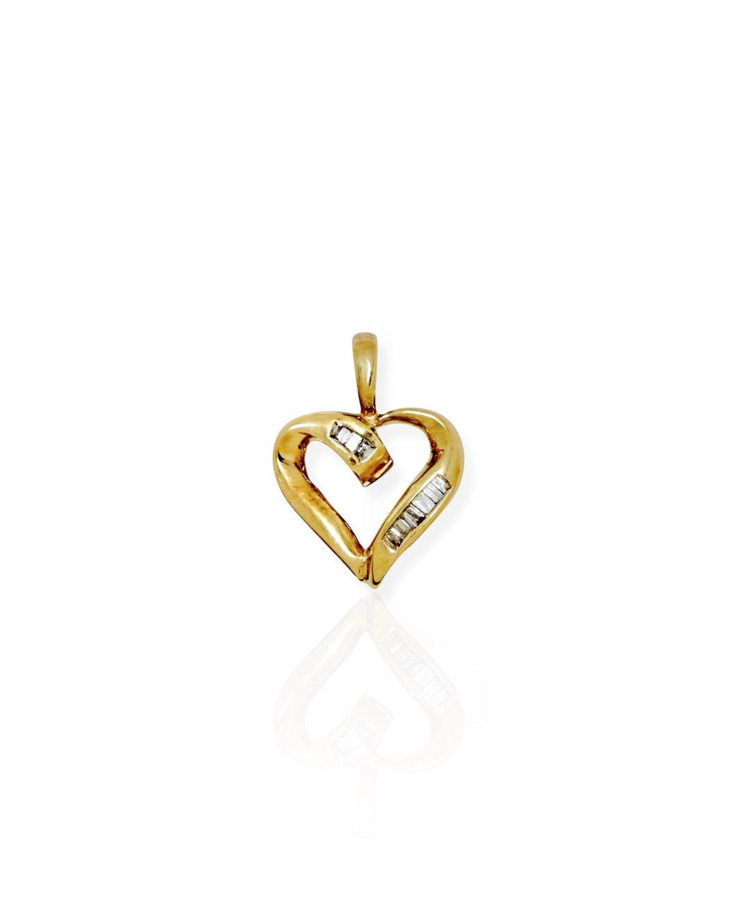 10k Gold Diamond Heart Charm