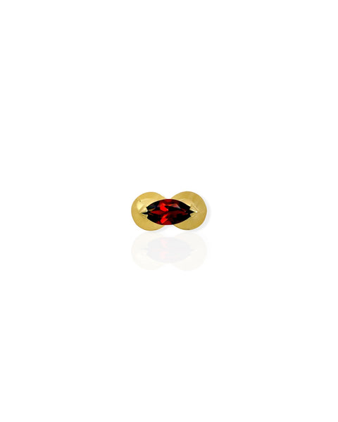 14k Gold Marquise Garnet Slider Charm