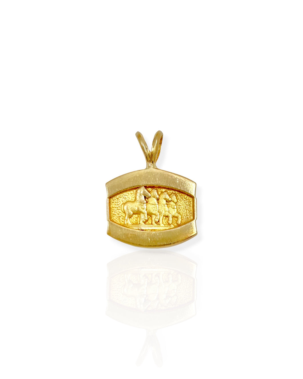 14k Gold Four Horses Logo Charm