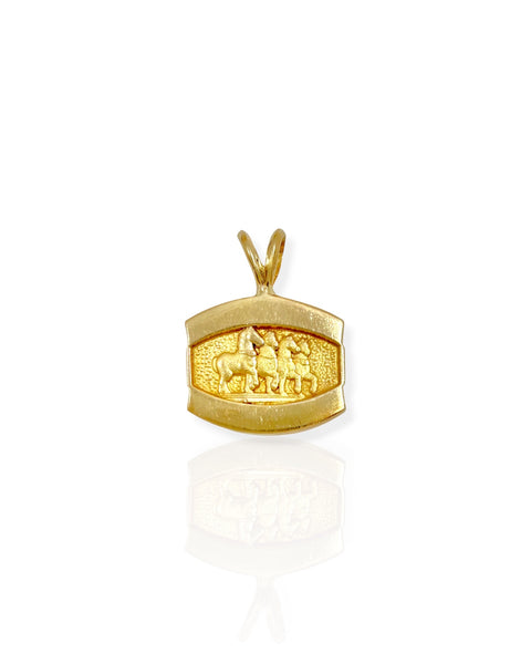 14k Gold Four Horses Logo Charm