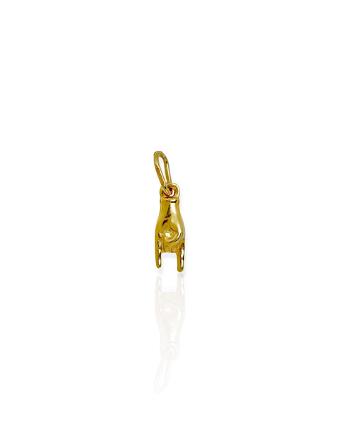 18k Gold Mano Cornuto Charm