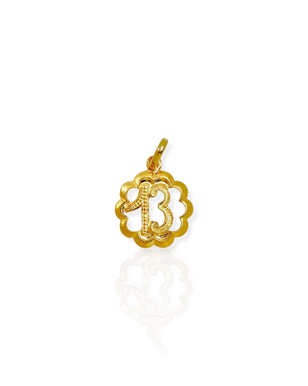 18k Gold 13 Charm