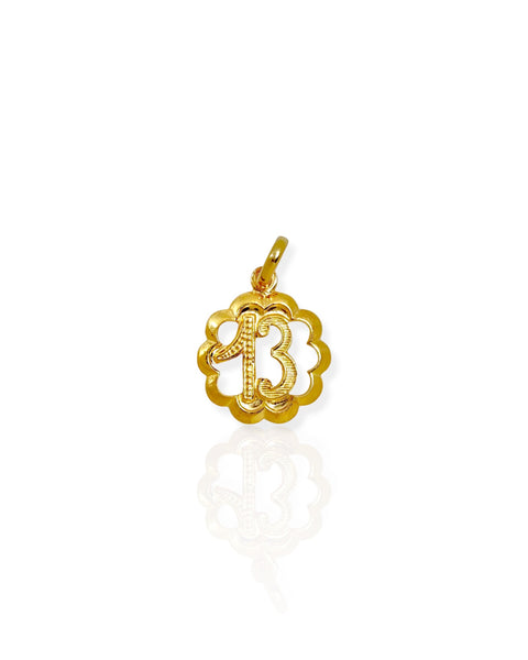 18k Gold 13 Charm