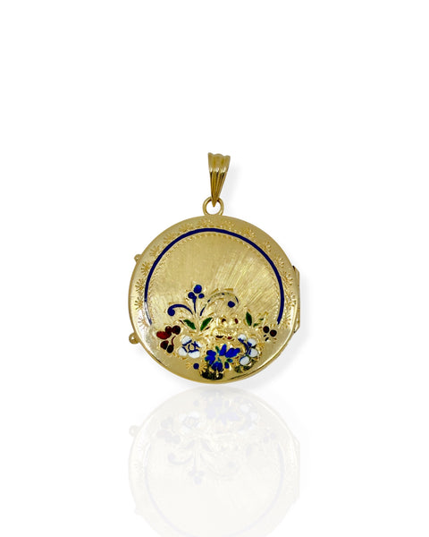 14k Gold Circle Locket Charm