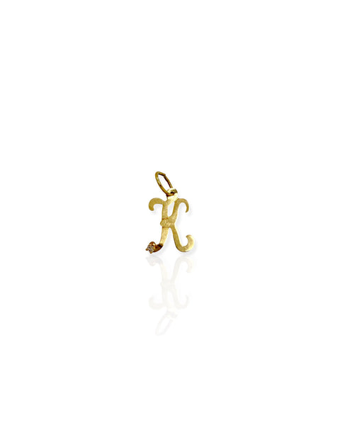 C3886 14k Gold Letter K Charm
