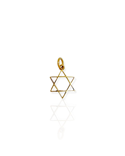 14k Gold Star of David Charm