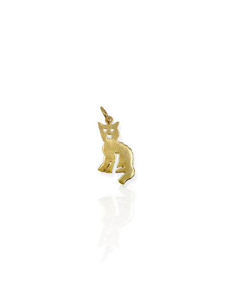 14k Gold Cat Charm