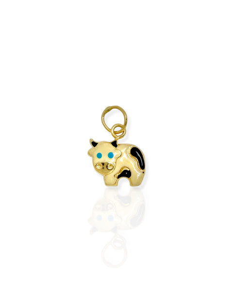 14k Gold Cow Charm