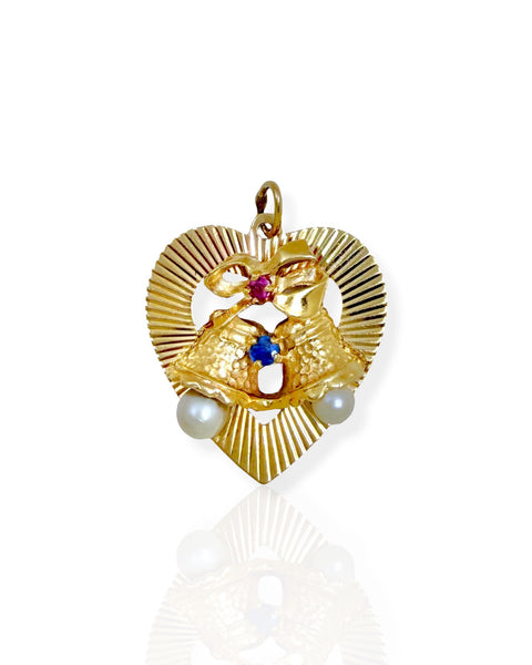 14k Gold Wedding Bells Charm