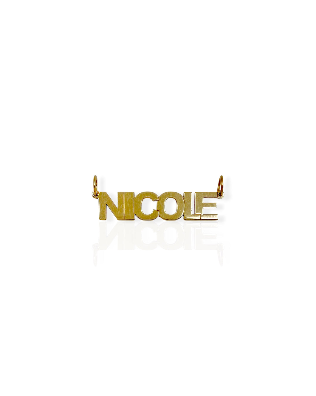 14k Gold Nicole Nameplate Charm
