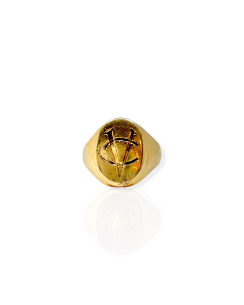 14k Gold CV/VC Signet Ring (2.25)